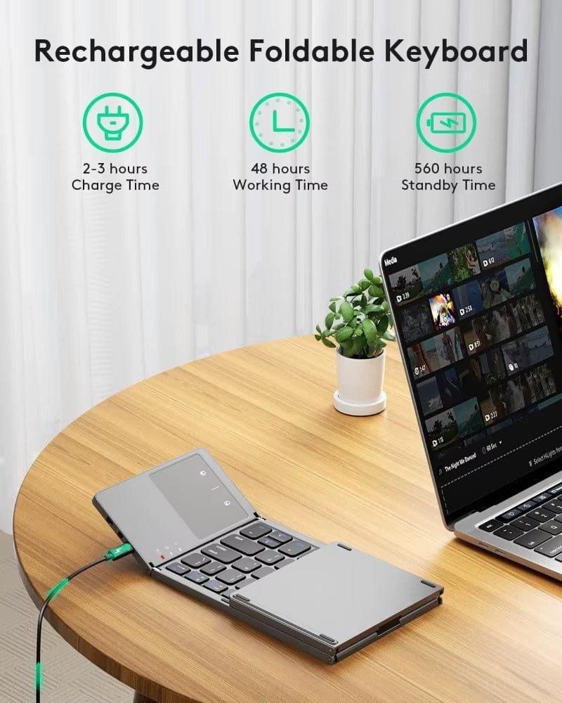 ✨ Clavier Pliable Sans Fil avec Pavé Tactile – Ultra Portable & Polyvalent