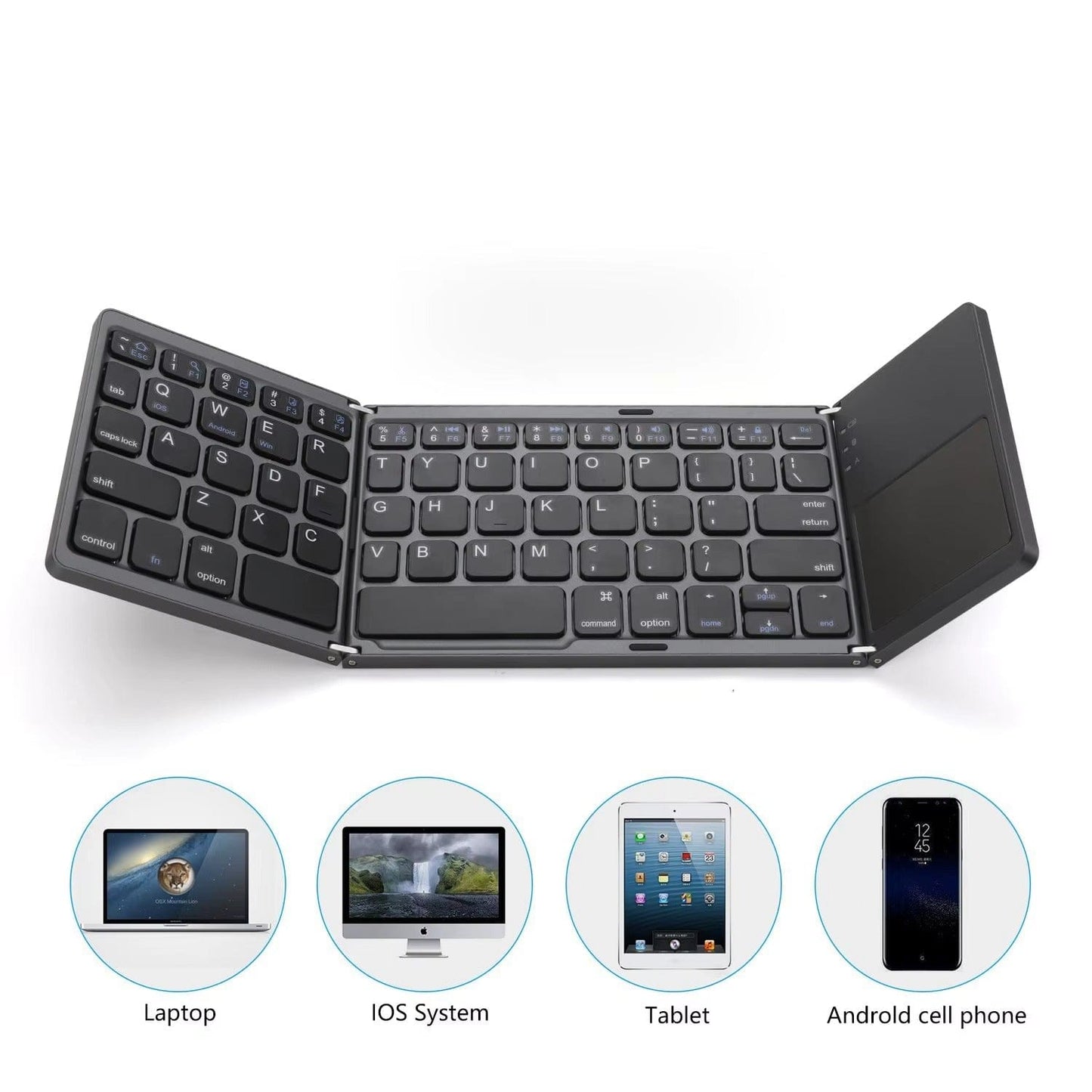 ✨ Clavier Pliable Sans Fil avec Pavé Tactile – Ultra Portable & Polyvalent