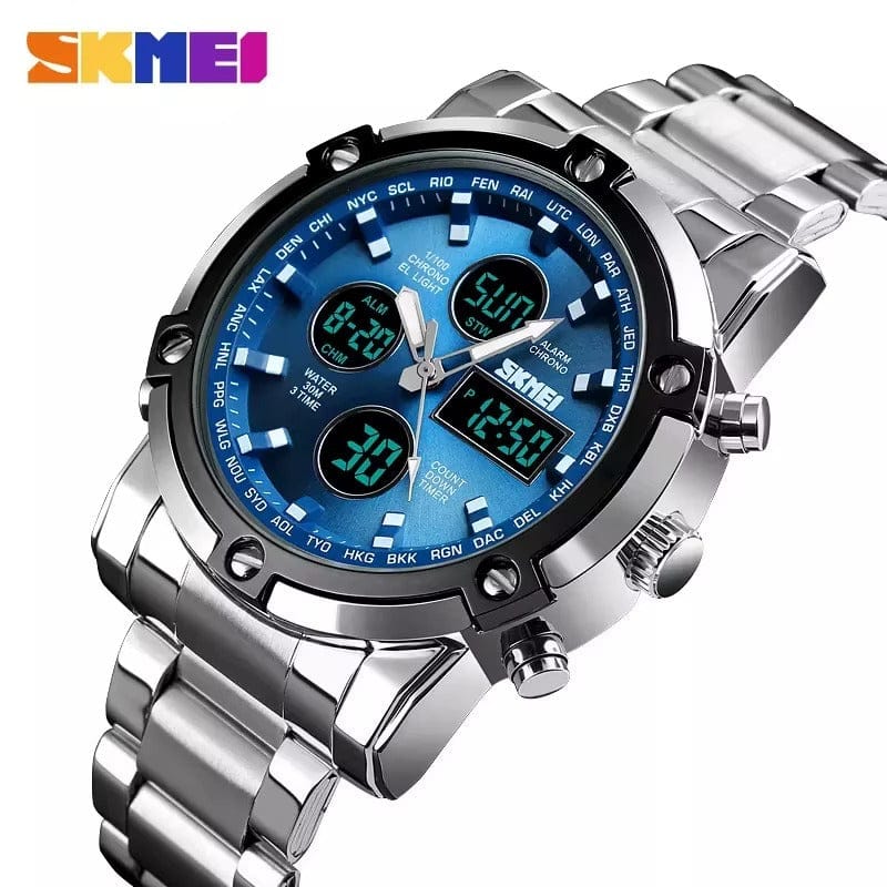 ⌚ Montre Homme SKMEI – Double Affichage Analogique & Digital – Acier Inoxydable