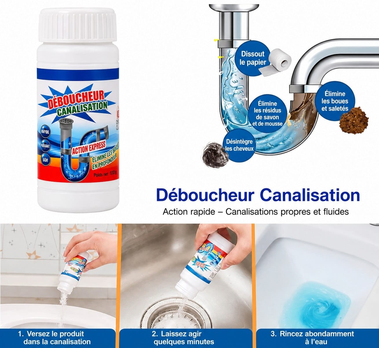 BONDABOU MARKET Dites Adieu aux Canalisations Bouchées 🚿OFFRE SPÉCIALE : 1 FLACON ÀCHETER = 1 FLACON OFFERT&nbsp;