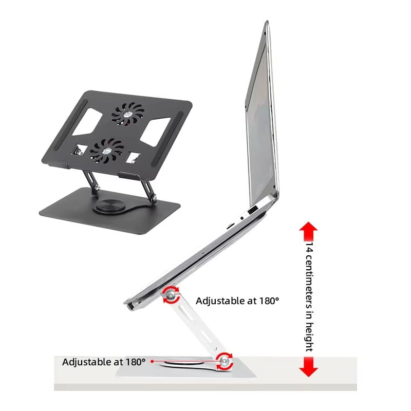 BONDABOU MARKET Support de PC Portable Réglable avec Double Ventilateur de Refroidissement